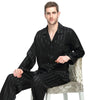 Mens Silk Satin Pajamas Set Pajama Pyjamas Set PJS Sleepwear Set Loungewear U.S.S,M,L,XL,2XL,3XLL,4XL Plus Striped