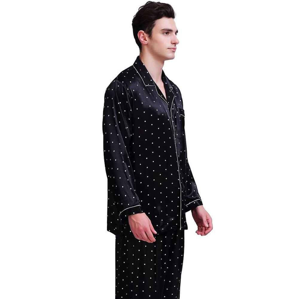 Mens Silk Satin Pajamas Set Pyjamas Set PJS Sleepwear Set Loungewear U.S,S,M,L,XL,XXL,3XL , 4XL