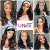 Unice Hair Body Wave Headband Wigs 150% Density Brazilian Glueless Human Hair Wigs Natural Color Headband Scarf Wigs