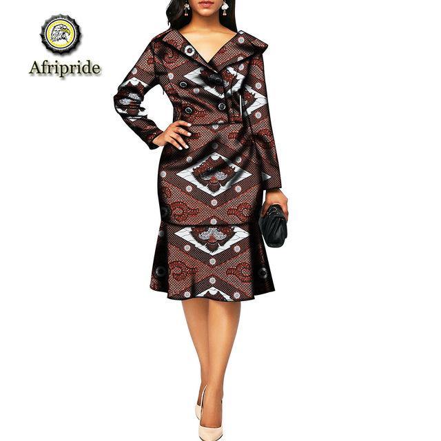 2019 african dresses for women AFRIPRIDE dashiki bazin riche ankara print pure cotton dress private custom v-neck S1825083 - Surprise store