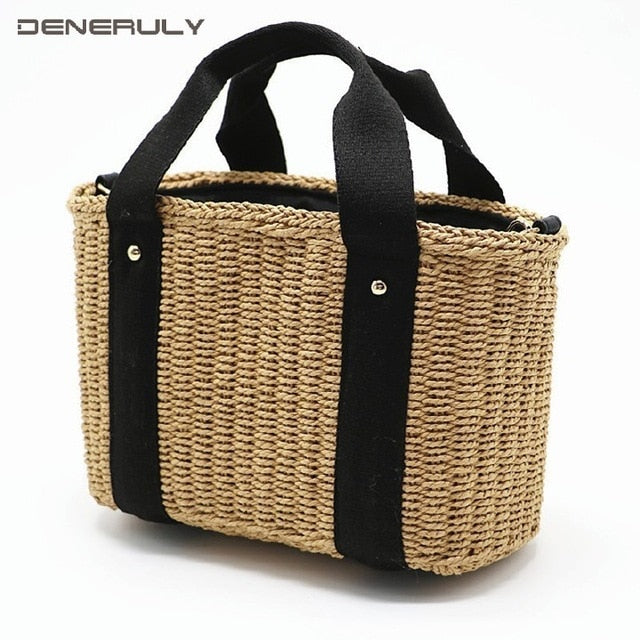 2019 Straw Beach Bags Women Rattan Strandtas Handbags Ladies Bolso Paja Travel Bolso Playa Sac En Paille Tote Bag Bolsos Mujer