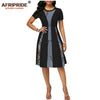 2019 summer african print dress for women AFRIPRIDE tailor made short sleeve knee length women casual wax cotton dress A1825087