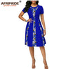 2019 summer african print dress for women AFRIPRIDE tailor made short sleeve knee length women casual wax cotton dress A1825087