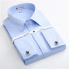 Banquet wedding men shirts long sleeve cover front france cufflinks good quality soft formal male shirt  (with cufflinks)