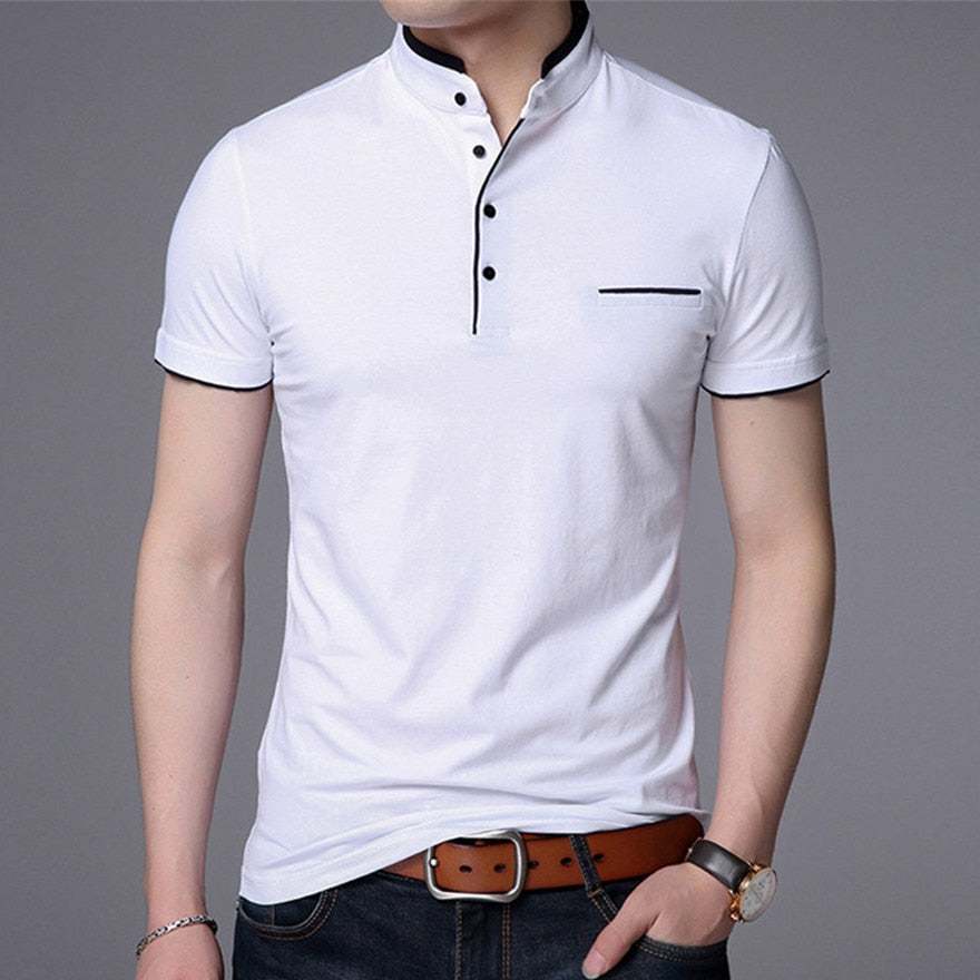 Men Polo Shirts Short Sleeve Solid Polo Shirt Mens