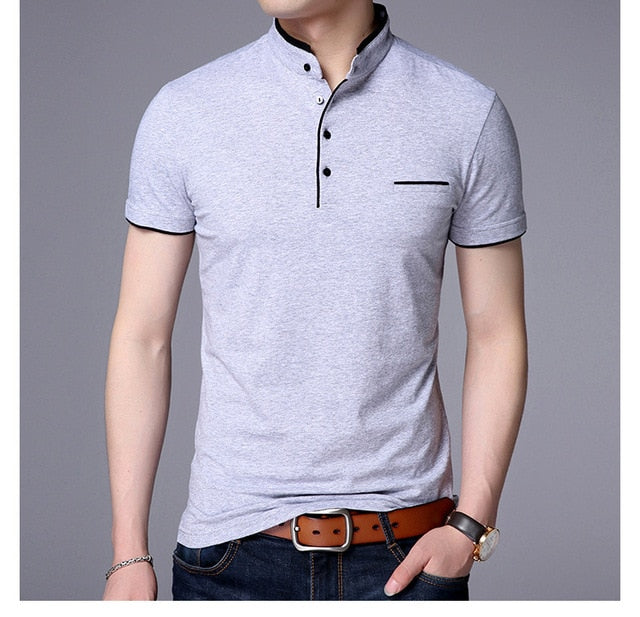 Men Polo Shirts Short Sleeve Solid Polo Shirt Mens