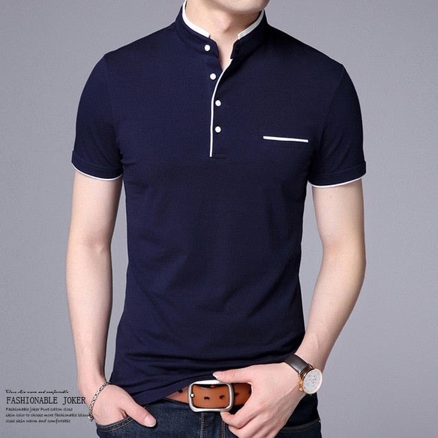 Men Polo Shirts Short Sleeve Solid Polo Shirt Mens