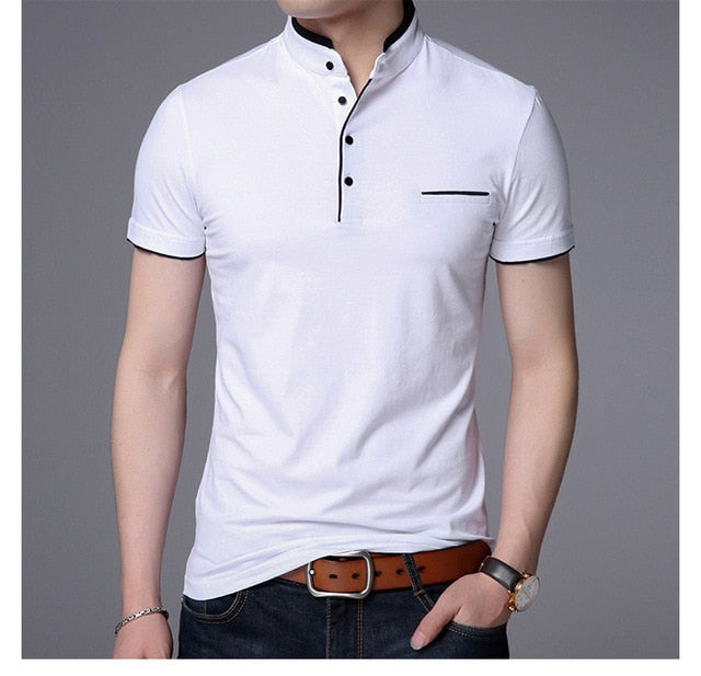 Men Polo Shirts Short Sleeve Solid Polo Shirt Mens