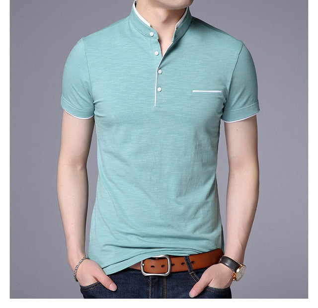 Men Polo Shirts Short Sleeve Solid Polo Shirt Mens