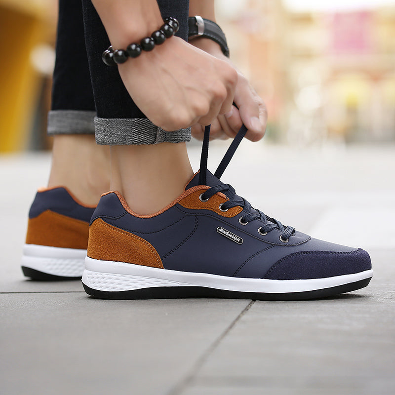Leather Men Shoes Luxury Brand England Trend Casual Shoes Men Sneakers Italian Breathable Leisure Male Footwear Chaussure Homme