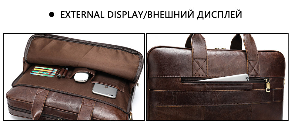 WESTAL men's leather bag men's briefcase office bags for men bag man's genuine leather laptop bags male tote briefcase handbag
