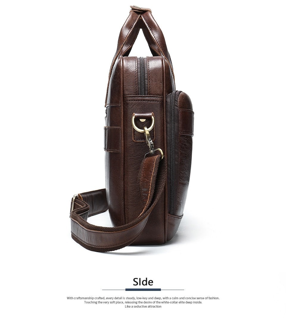 WESTAL men's leather bag men's briefcase office bags for men bag man's genuine leather laptop bags male tote briefcase handbag