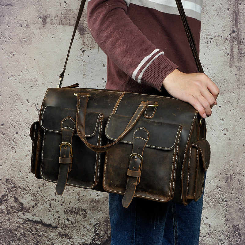 Men Origianl Leather Designer Travel Business Briefcase Heavy Duty Computer Laptop Bag Attache Portfolio Tote Messenger Bag 1097