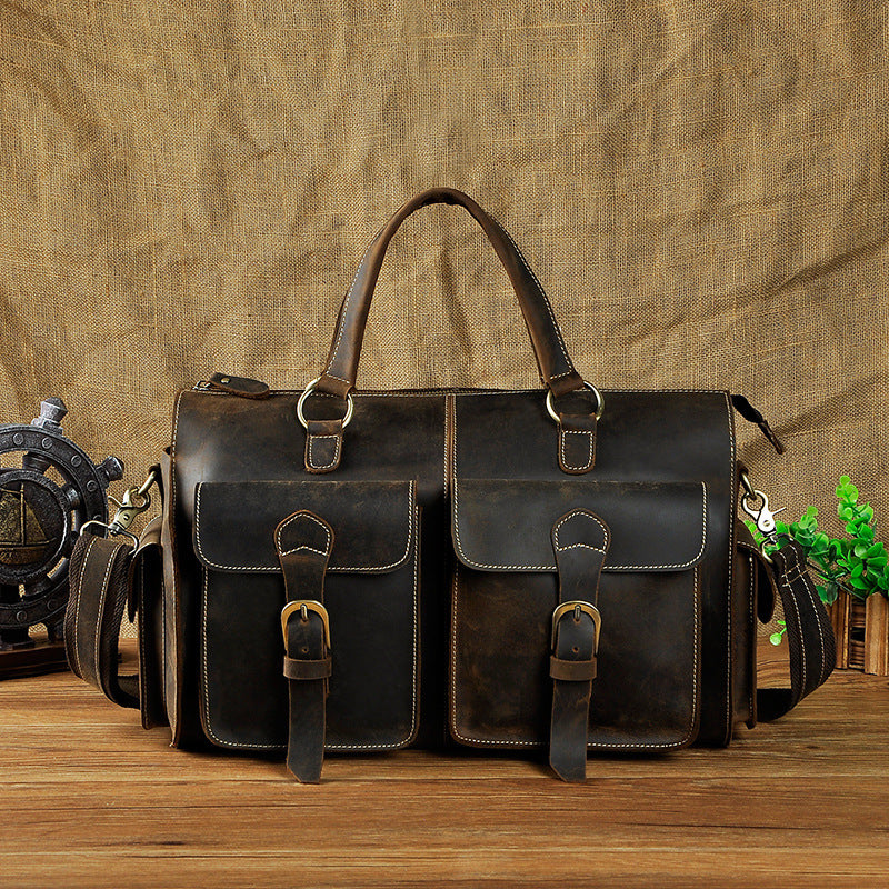 Men Origianl Leather Designer Travel Business Briefcase Heavy Duty Computer Laptop Bag Attache Portfolio Tote Messenger Bag 1097
