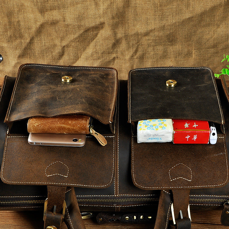 Men Origianl Leather Designer Travel Business Briefcase Heavy Duty Computer Laptop Bag Attache Portfolio Tote Messenger Bag 1097