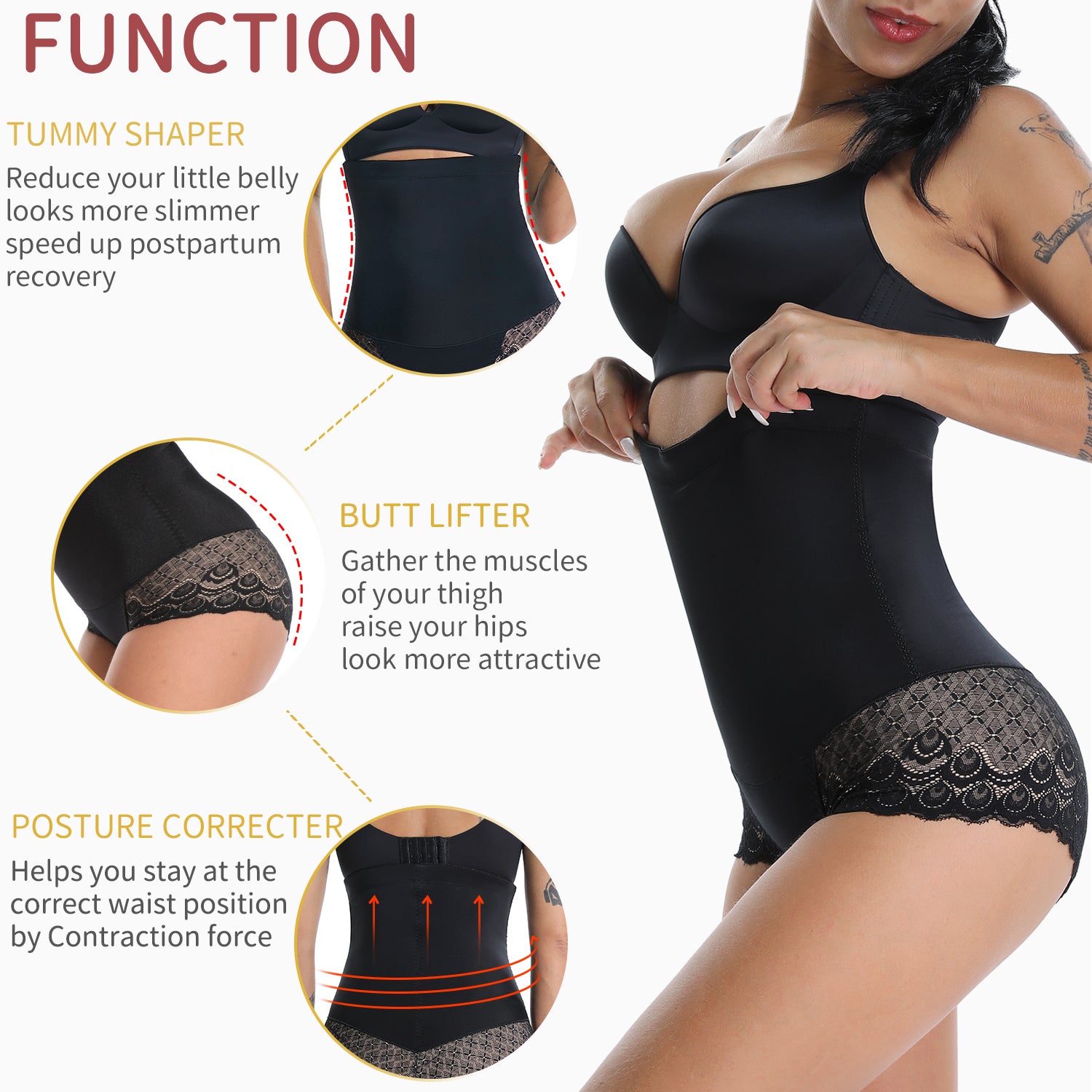 High Waist Shapewear Butt Lifter Tummy Control Panties Body Shaper Woman Slimming Underwear Seamless Briefs Modeling Shorts