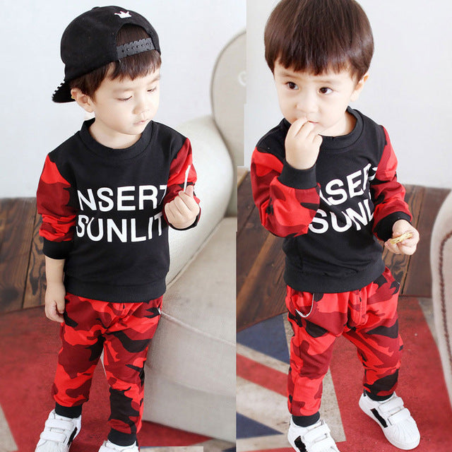 Spring Autumn Baby Boy Clothes Set Children Clothing Sets Sweater fabric Kids Clothes Baby Boys T-shirts+Pants 2PCS Tracksuit