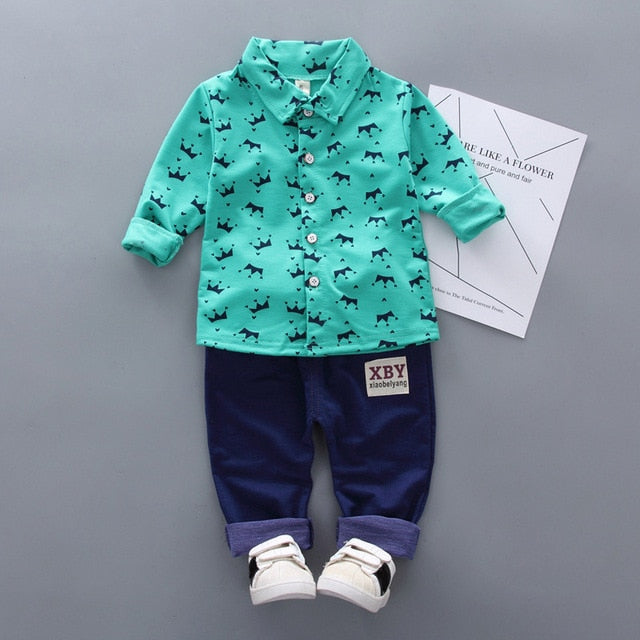 Spring Autumn Baby Boy Clothes Set Children Clothing Sets Sweater fabric Kids Clothes Baby Boys T-shirts+Pants 2PCS Tracksuit