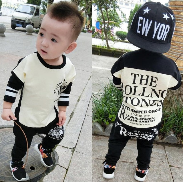 Spring Autumn Baby Boy Clothes Set Children Clothing Sets Sweater fabric Kids Clothes Baby Boys T-shirts+Pants 2PCS Tracksuit