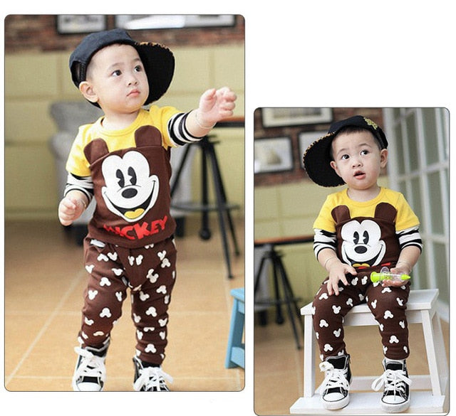 Spring Autumn Baby Boy Clothes Set Children Clothing Sets Sweater fabric Kids Clothes Baby Boys T-shirts+Pants 2PCS Tracksuit