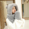 ZDFURS*Autumn and winter hat female plush thick double-layer northeast hat warm cycling neck scarf scarf gloves one gift