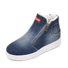 Denim shoes woman 2019 new hot style women winter shoes zip plush platform winter canvas shoes tenis feminino women sneakers