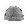 TOHUIYAN 2019 Retro Knitted Hat For Men Brimless Leather Skull Cap Autumn Winter Warm Beanie Hats Hip Hop Sailor Caps Adjustable