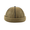 TOHUIYAN 2019 Retro Knitted Hat For Men Brimless Leather Skull Cap Autumn Winter Warm Beanie Hats Hip Hop Sailor Caps Adjustable