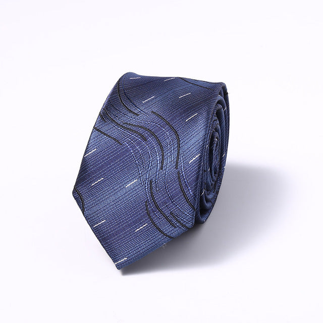 Stripes Floral Solid 6CM Mens Skinny Ties Polyester Silk Narrow Necktie Jacquard