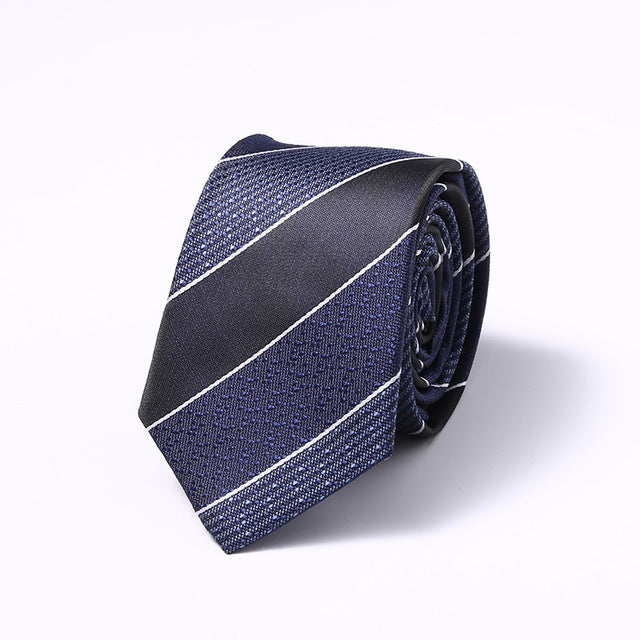 Stripes Floral Solid 6CM Mens Skinny Ties Polyester Silk Narrow Necktie Jacquard