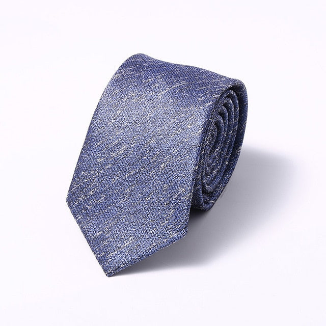 Stripes Floral Solid 6CM Mens Skinny Ties Polyester Silk Narrow Necktie Jacquard