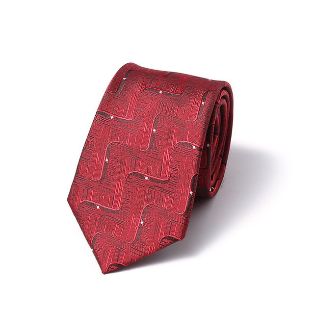 Stripes Floral Solid 6CM Mens Skinny Ties Polyester Silk Narrow Necktie Jacquard