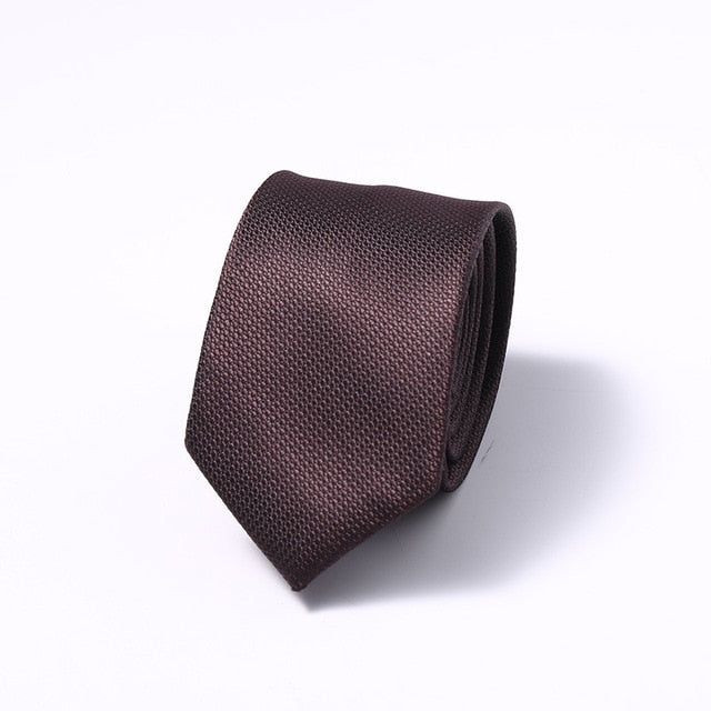 Stripes Floral Solid 6CM Mens Skinny Ties Polyester Silk Narrow Necktie Jacquard