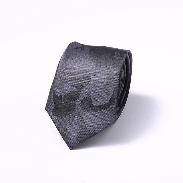 Stripes Floral Solid 6CM Mens Skinny Ties Polyester Silk Narrow Necktie Jacquard