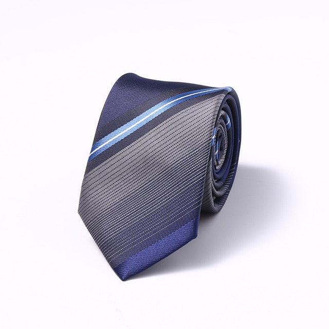 Stripes Floral Solid 6CM Mens Skinny Ties Polyester Silk Narrow Necktie Jacquard