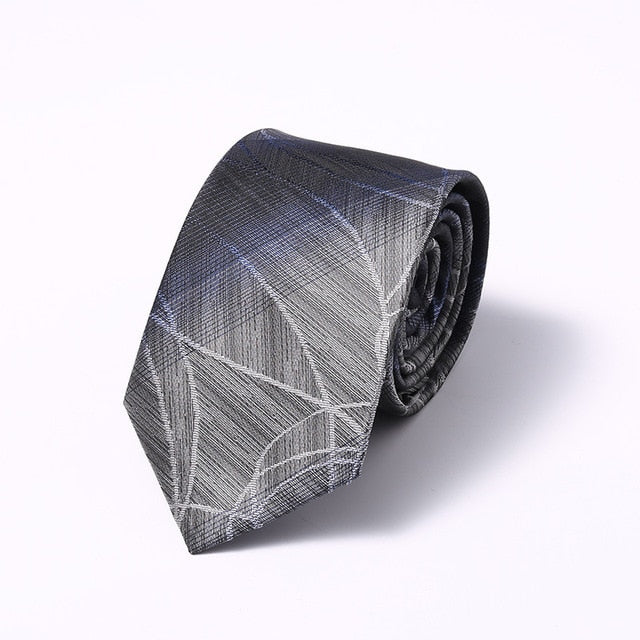 Stripes Floral Solid 6CM Mens Skinny Ties Polyester Silk Narrow Necktie Jacquard