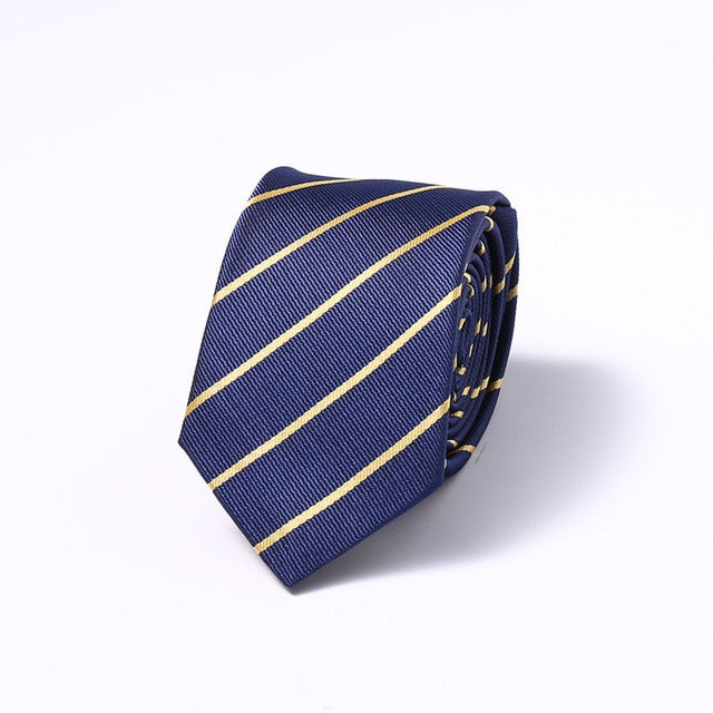 Stripes Floral Solid 6CM Mens Skinny Ties Polyester Silk Narrow Necktie Jacquard