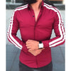 Plain Men Formal Shirts Business Dress Wedding Long Sleeve Slim Fit Top Patchwork HOT