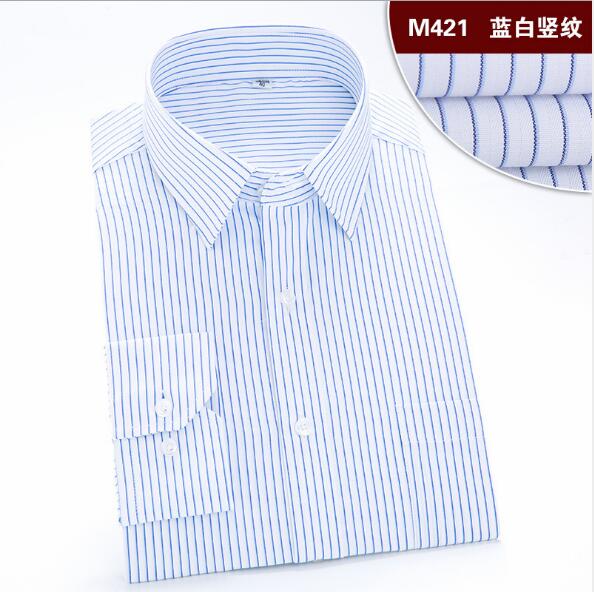 Long Sleeve Shirt Men Brand Clothing Cotton High Quality Smart Casual Social Shirts White Wedding stripe Shirt Camisa Masculina