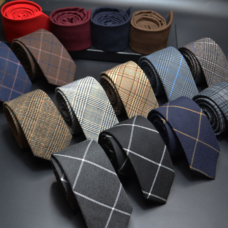 Mens Ties 6cm Classic Cotton Handmade Skinny Neck Ties for Men Striped Narrow