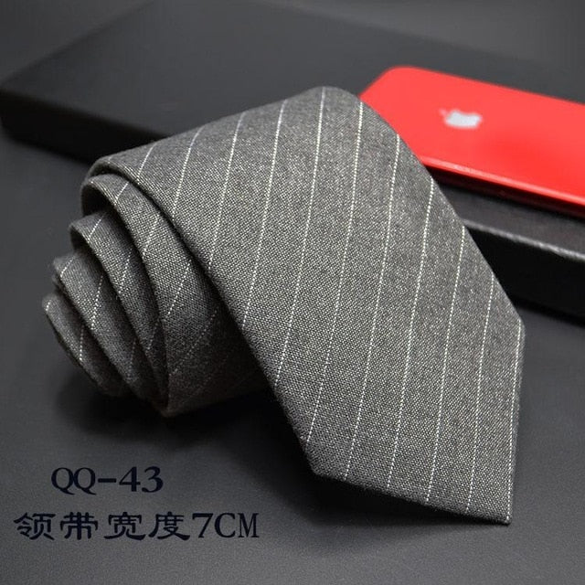 Mens Ties 6cm Classic Cotton Handmade Skinny Neck Ties for Men Striped Narrow