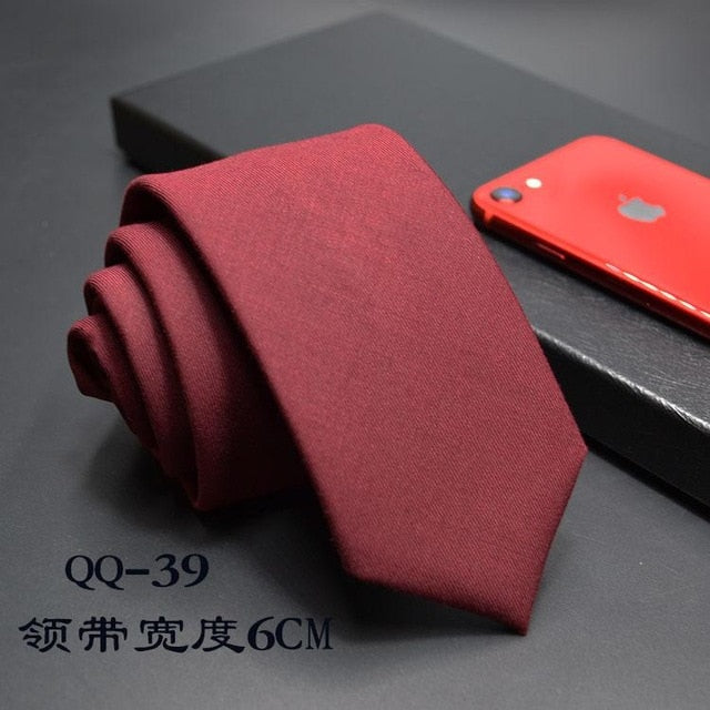 Mens Ties 6cm Classic Cotton Handmade Skinny Neck Ties for Men Striped Narrow