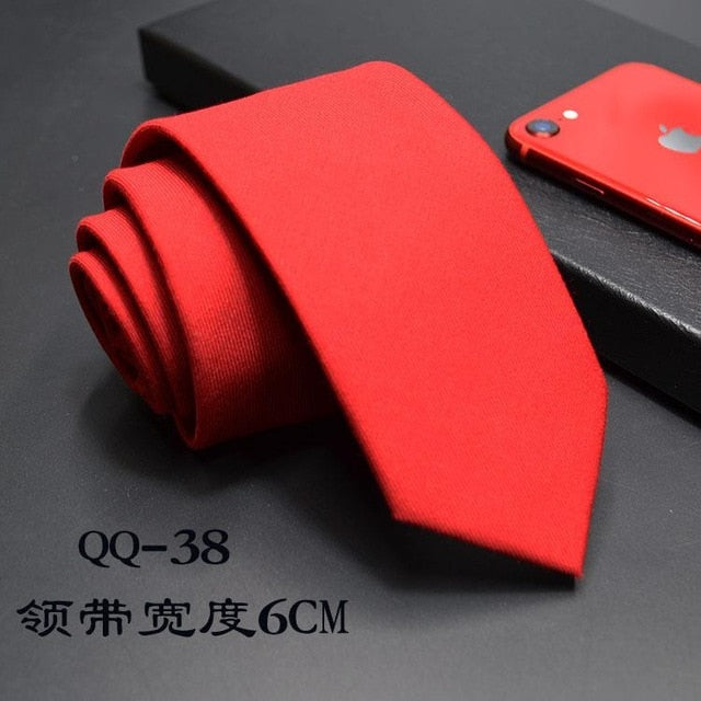 Mens Ties 6cm Classic Cotton Handmade Skinny Neck Ties for Men Striped Narrow