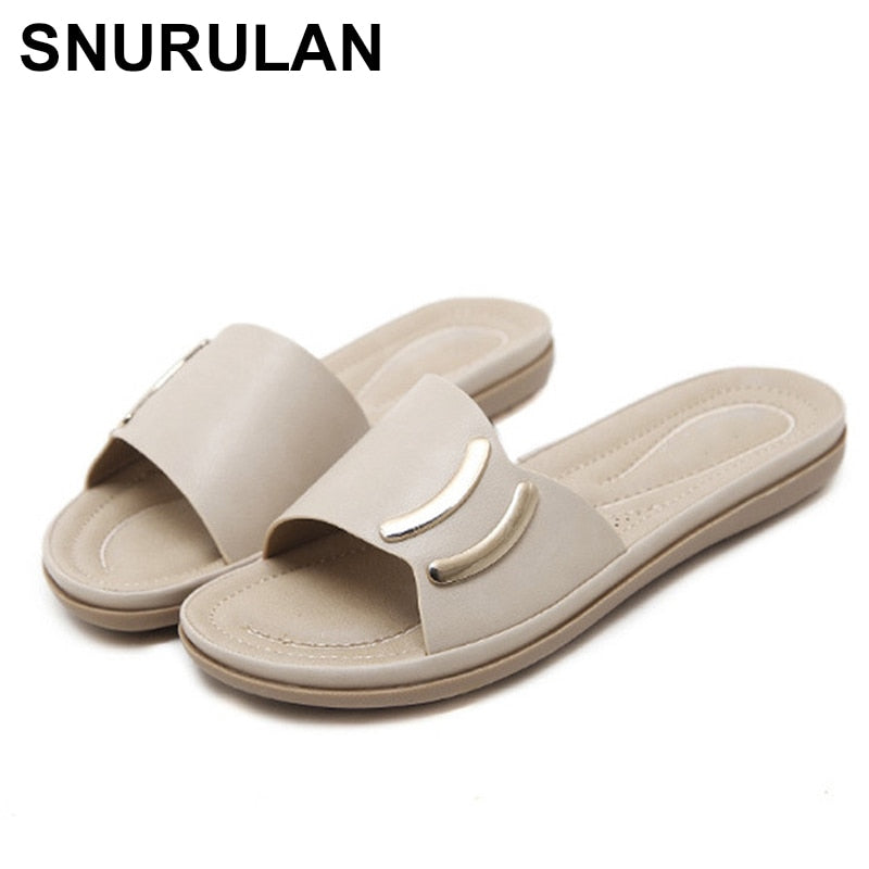 SNURULAN Female slippers; women's shoes; Women's fashion sandals; summer beach women's flip-flops; slippers on a flat sole
