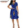 2019 summer african print dress for women AFRIPRIDE tailor made short sleeve knee length women casual wax cotton dress A1825087