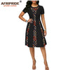 2019 summer african print dress for women AFRIPRIDE tailor made short sleeve knee length women casual wax cotton dress A1825087