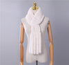 New Winter Women's Genuine Real Rex Rabbit Fur Hand Knitted Scarf Scarfs Cowl Ring Scarves Wraps Snood Street Fashion Tassel