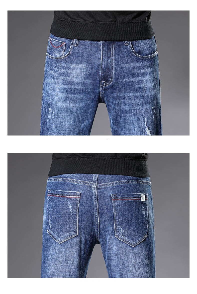 Jeans Autumn Classic Trousers Mens Jeans Skinny Male Pants Denim Streetwear Jeans For Slim Fit Designer Casual Straight MOOWNUC