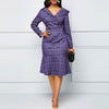 OTEN Women Dresses Office Wear Ladies Pencil Ruffle Plus Size 2019 Autumn New Plaid Double Button V-Neck Long Sleeves Midi Polo
