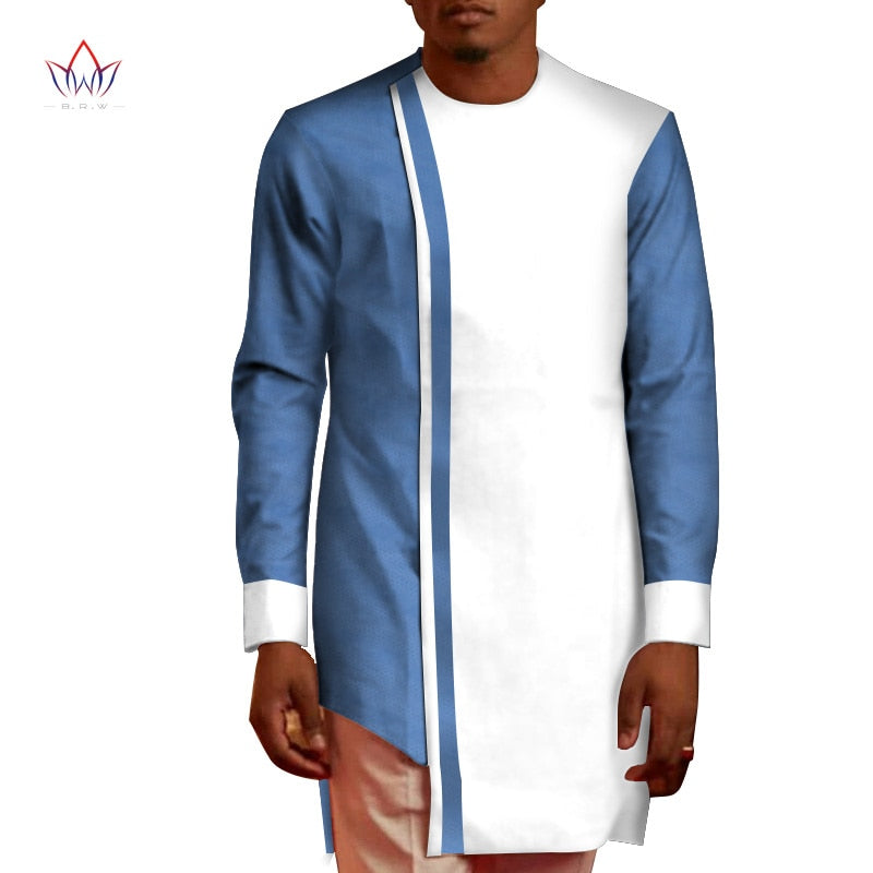 Summer Men Patchwork Top Tees African Clothes Bazin Riche African Design Clothing Casual 100% Cotton Mens Top Shirts  WYN552